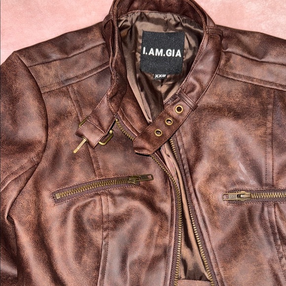I.AM.GIA AROX JACKET Dark Brown faux leather Jacket size XXS SOLD OUT IN STORES - Picture 6 of 17